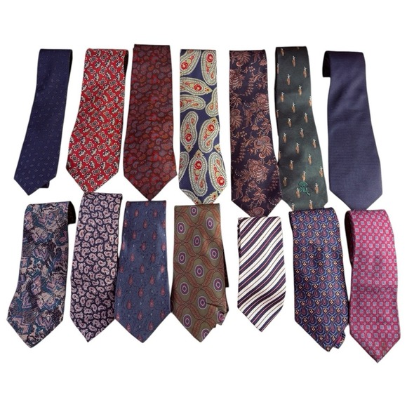 Lot of 14‎ Harvé Benard, Raco Rabanne, Liberty London Silk Men's Ties Collection - Picture 1 of 9
